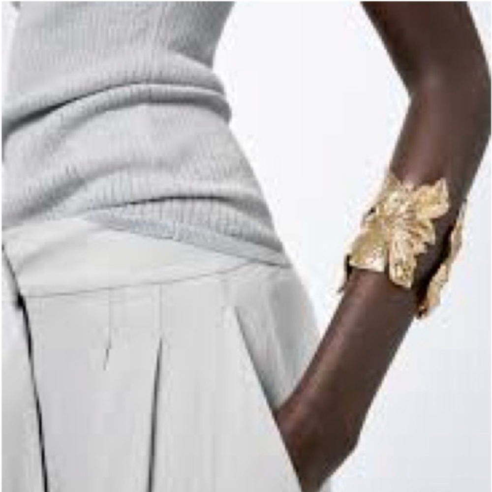 Zara Gold Leaf Cuff Bracelet
